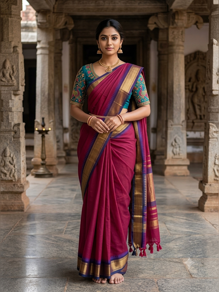 SBS19-Deep wine-red handloom banana silk