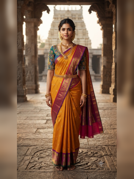 SBS12-mustard-yellow handloom banana silk saree