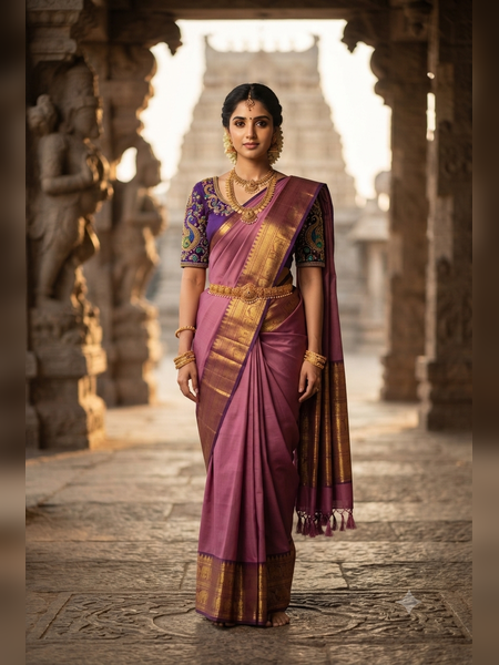 SBS05-mauve-pink handloom banana silk saree