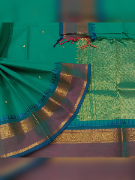 SBS15-Vibrant green handloom banana silk saree