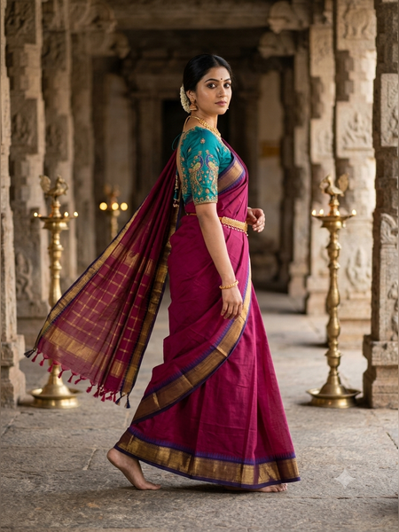 SBS19-Deep wine-red handloom banana silk