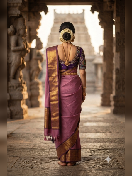 SBS05-mauve-pink handloom banana silk saree
