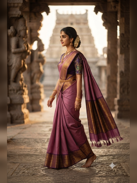 SBS05-mauve-pink handloom banana silk saree