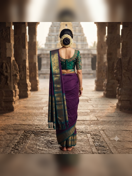 SBS08-Plum-purple handloom banana silk saree