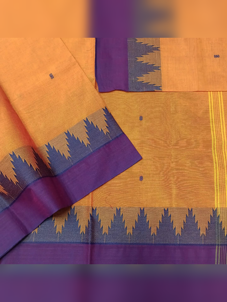 SS21-Mustard-yellow handloom cotton saree