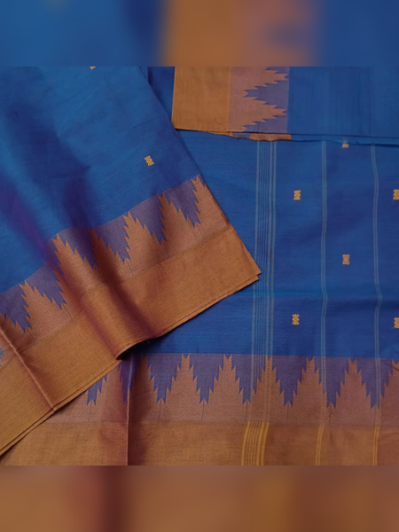 SS19-Royal blue handloom cotton saree