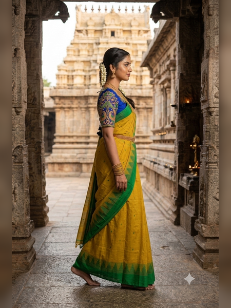 SS18-mustard-yellow handloom cotton saree