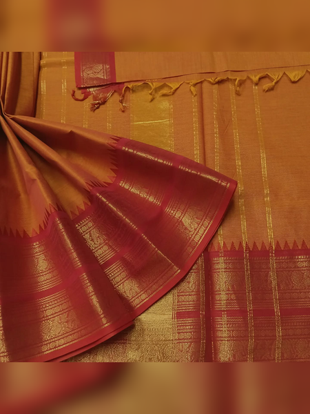 SBS06-mustard-gold handloom banana silk saree