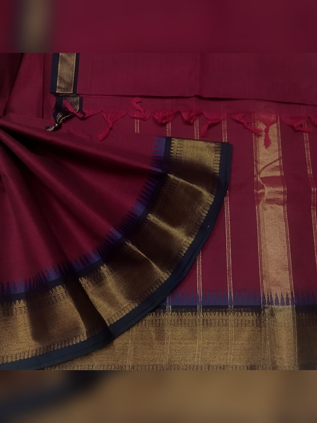 SBS19-Deep wine-red handloom banana silk