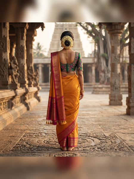 SBS06-mustard-gold handloom banana silk saree