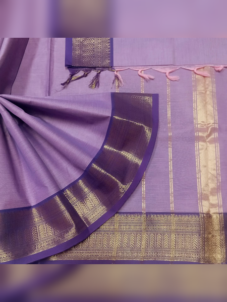 SBS20-Serene lavender handloom banana silk saree