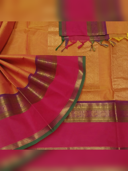 SBS12-mustard-yellow handloom banana silk saree
