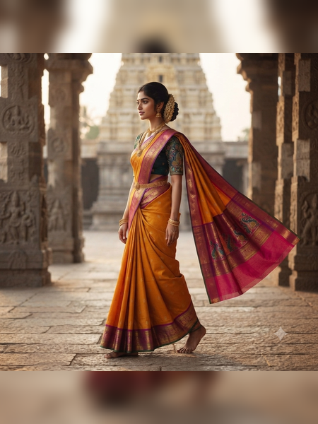 SBS12-mustard-yellow handloom banana silk saree