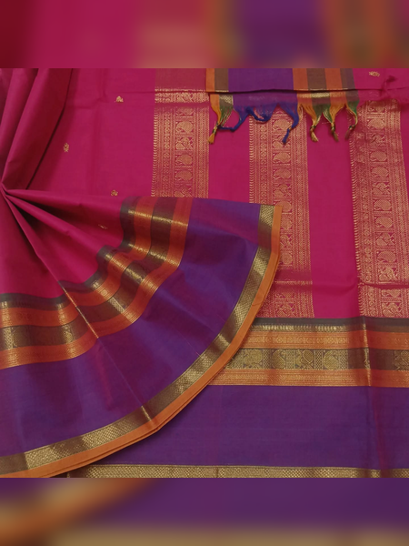 SBS11-Rich magenta-pink handloom banana silk saree