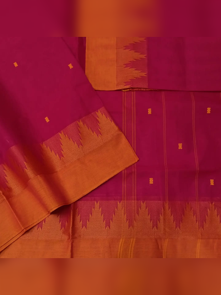 SS22-Magenta-pink handloom cotton saree