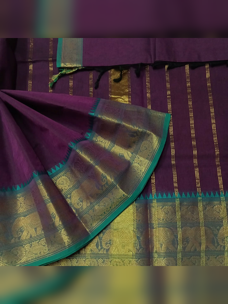 SBS08-Plum-purple handloom banana silk saree