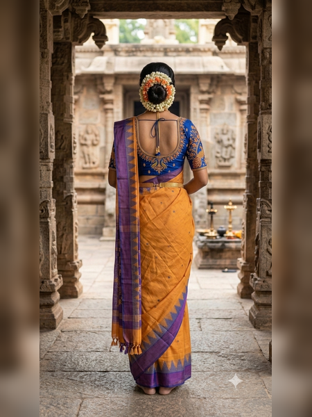 SS21-Mustard-yellow handloom cotton saree